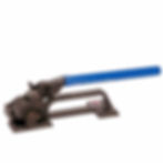 Thumbnail: Brown metal strapping tool with blue handle, acmeshippingsupplies