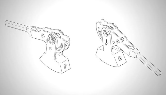 Diagram showing steps to retrofit the gravity handle to a YoYo Winch.