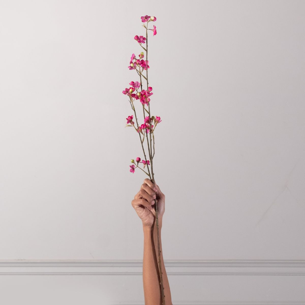 ARTIFICIAL SPRAY PEACH DARK PINK 85CM