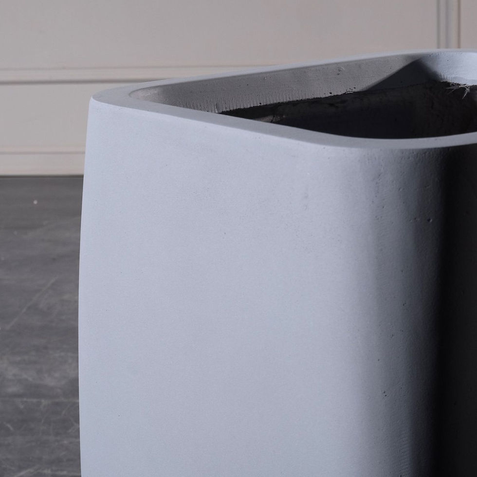 Thumbnail: Fiberclay Planter Vertical "Regal" Grey S 21x21x26 cm