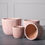 Thumbnail: FIBERCLAY PLANTER ROUND ''STRIPE'' SALMON 44X44X36.5 CM