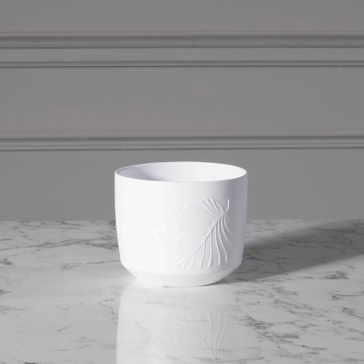 CERAMIC POT WHITE 14X14X12 CM