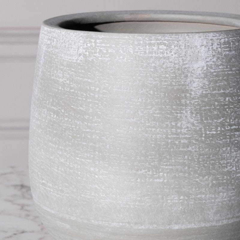 Thumbnail: TERRACOTTA POT "VICTOR" ROUND GREY 21X21X19 CM