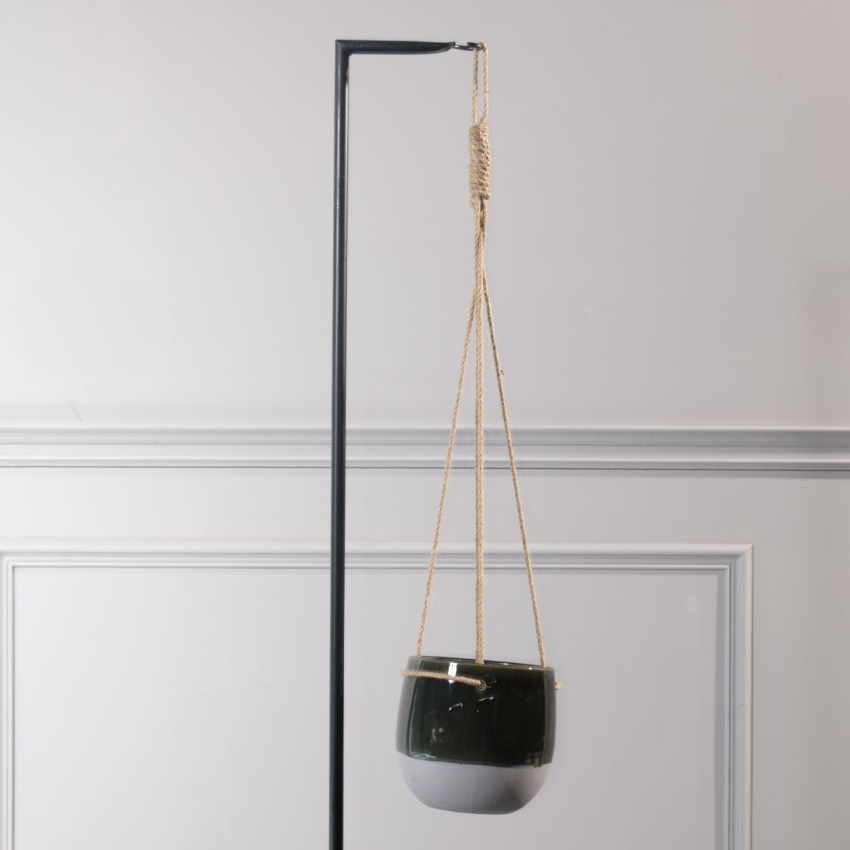 HANGING CERAMIC POT GREY 16.5X16.5X13.5 CM