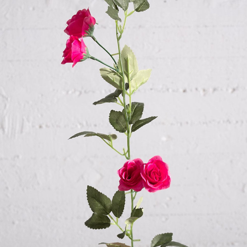 Thumbnail: ARTIFICIAL GARLAND ROSE FUCHSIA 210CM