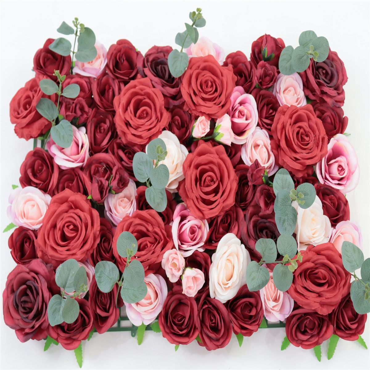 Artificial Wall Panel Rose with Eucalyptus Red 50x50 cm