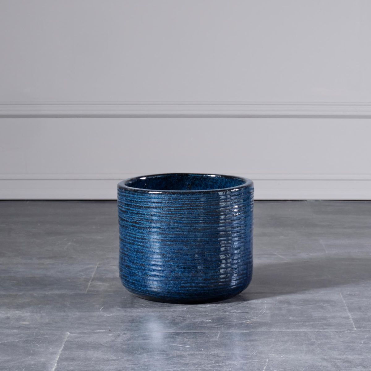 CERAMIC POT PEARL BLUE 24X24X20 CM