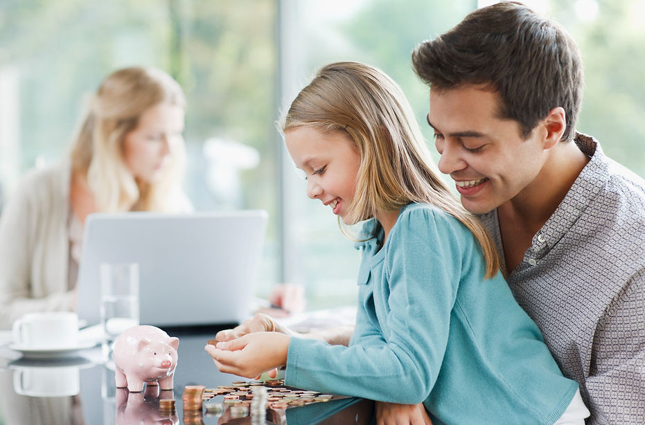 2 people looking at finances