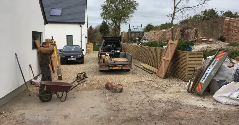 Driveway installation in process