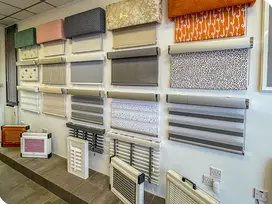 Roller blinds in the Bathgate showroom