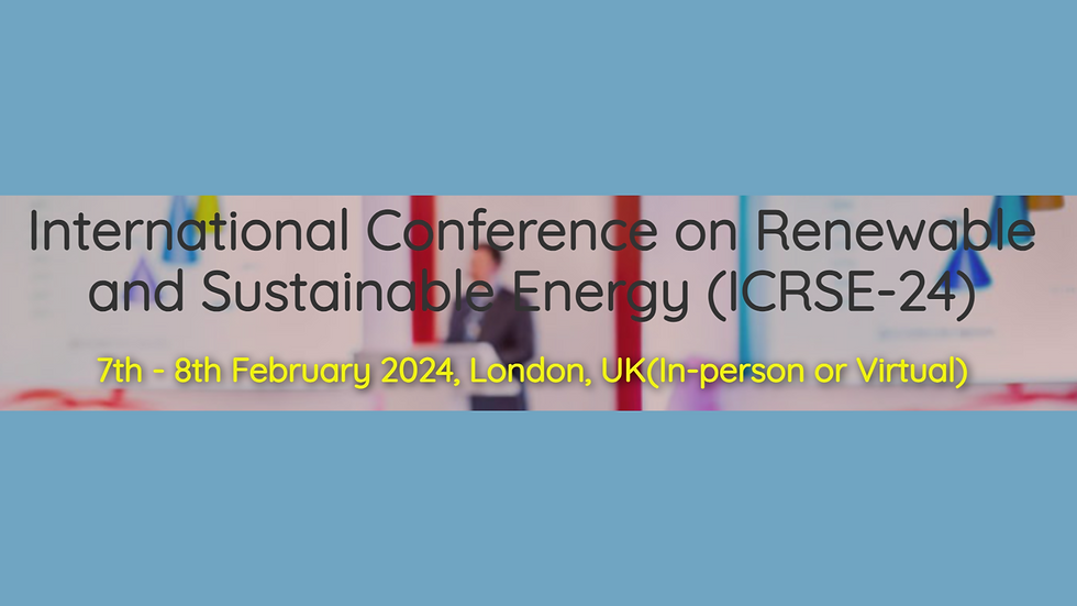 International Conference on Renewable and Sustainable Energy (ICRSE 24)