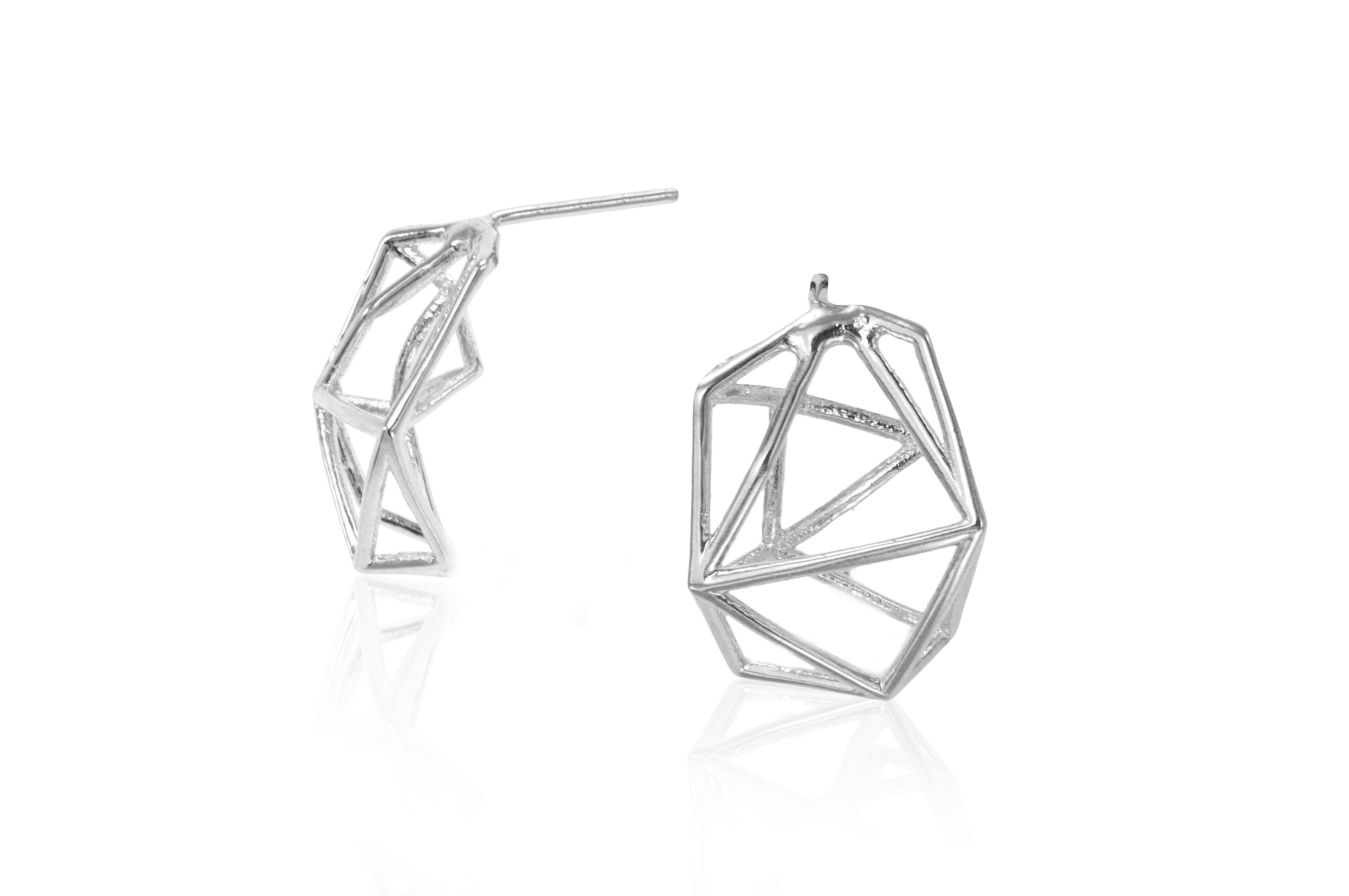 Geometric Sterling Silver Earrings