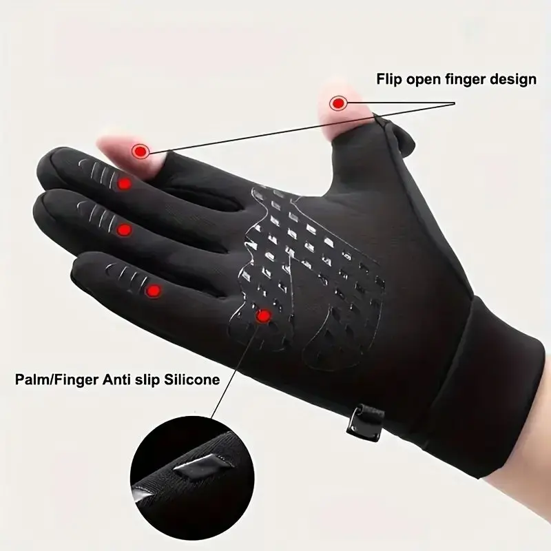 Thumbnail: Winter Touchscreen Gloves for Outdoor Sports Cold-Resistant and Windproof Gloves