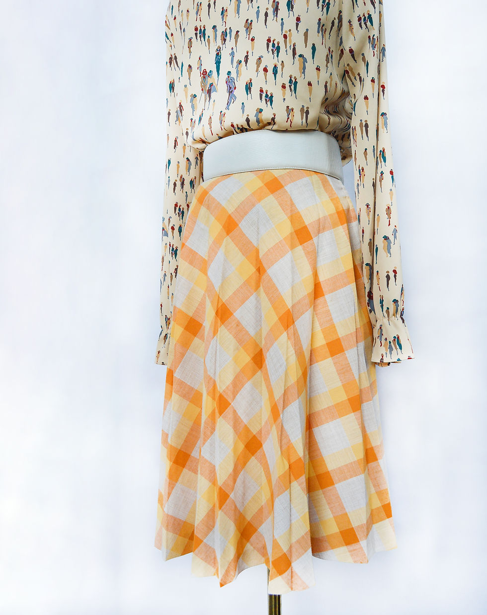 Thumbnail: Vintage 70’s Golden Hour High Waisted Pleated Skirt (26W)