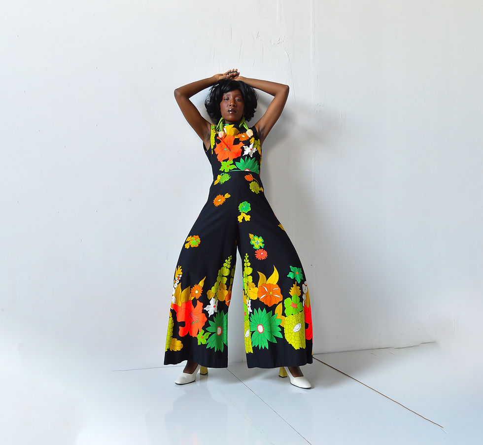 Thumbnail: Vintage 60's / 70's Janis Psychedelic Palazzo Jumpsuit