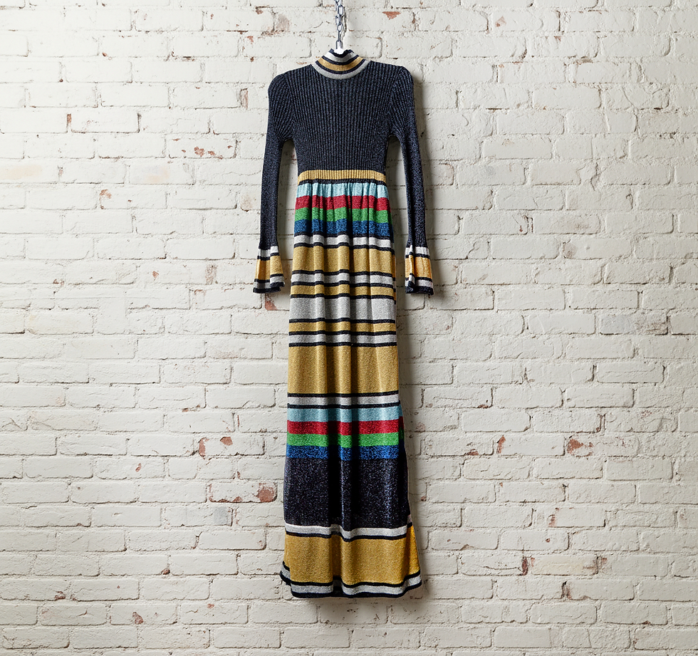 Thumbnail: Vintage 70's Glitchy Glitchy Ya Ya Metallic Maxi (s-l)