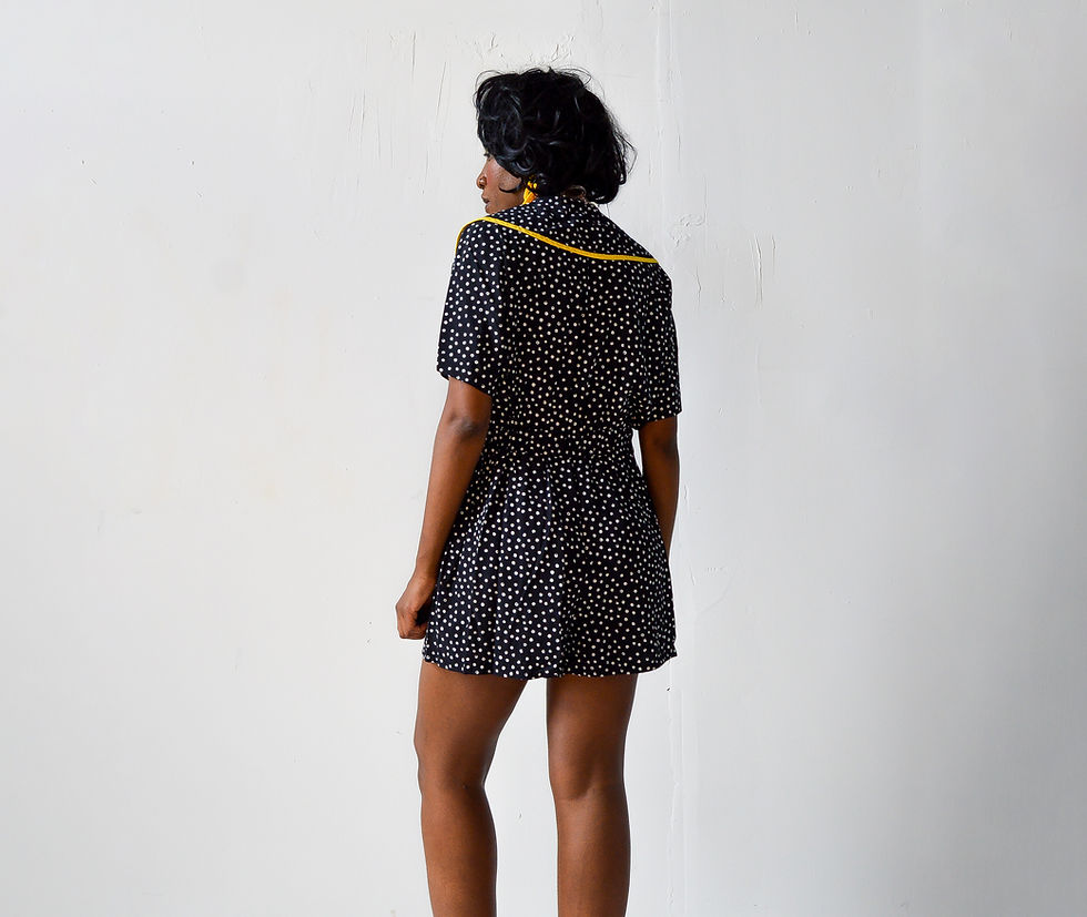 Thumbnail: Vintage 80's Ditsy Dot Bumble Bee Romper (s-m)