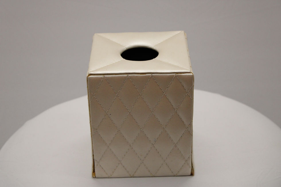 Thumbnail: 4pc Leather Quilted Tissue Box 