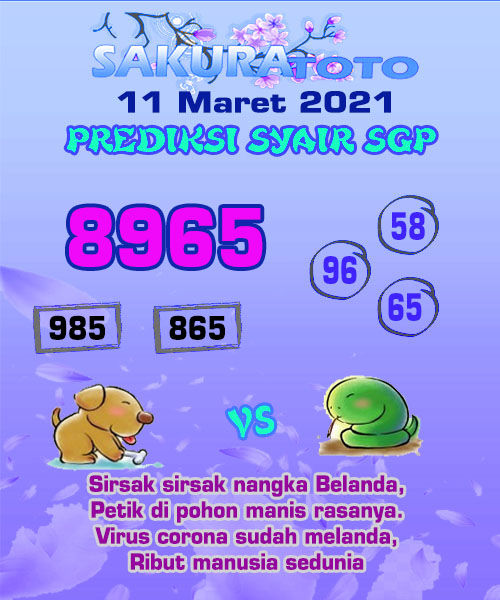 Syair Sakuratoto Kamis 11 Maret 2021 Syair Sakuratoto Kamis 11 Maret 2021