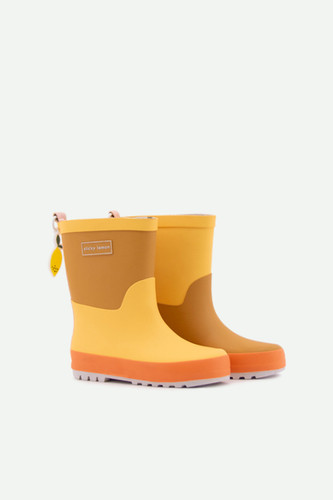rain boots | retro yellow + caramel 