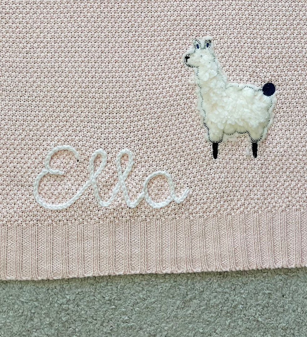Miniaturbild: Babydecke Lama, personalisierbar