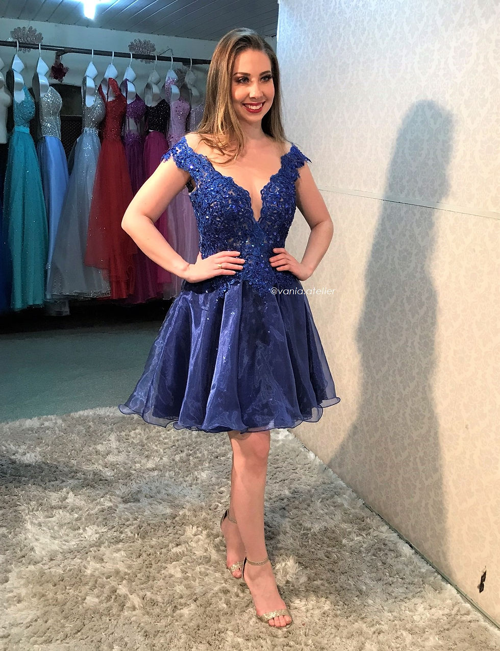 Vestido 2 em 1 Azul Royal - Curto