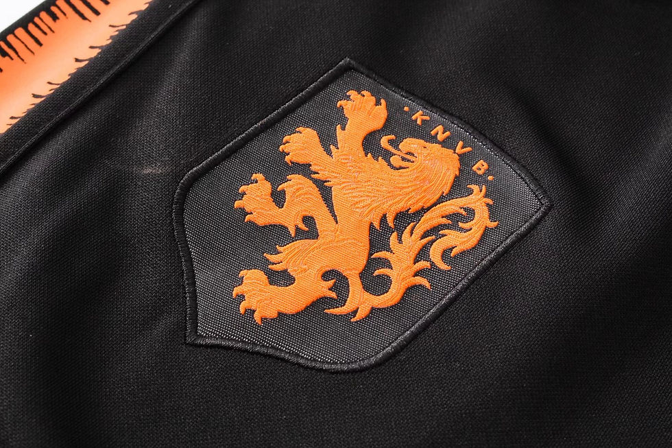 Miniatura: Holanda training suit - Cremallera negro - naranja