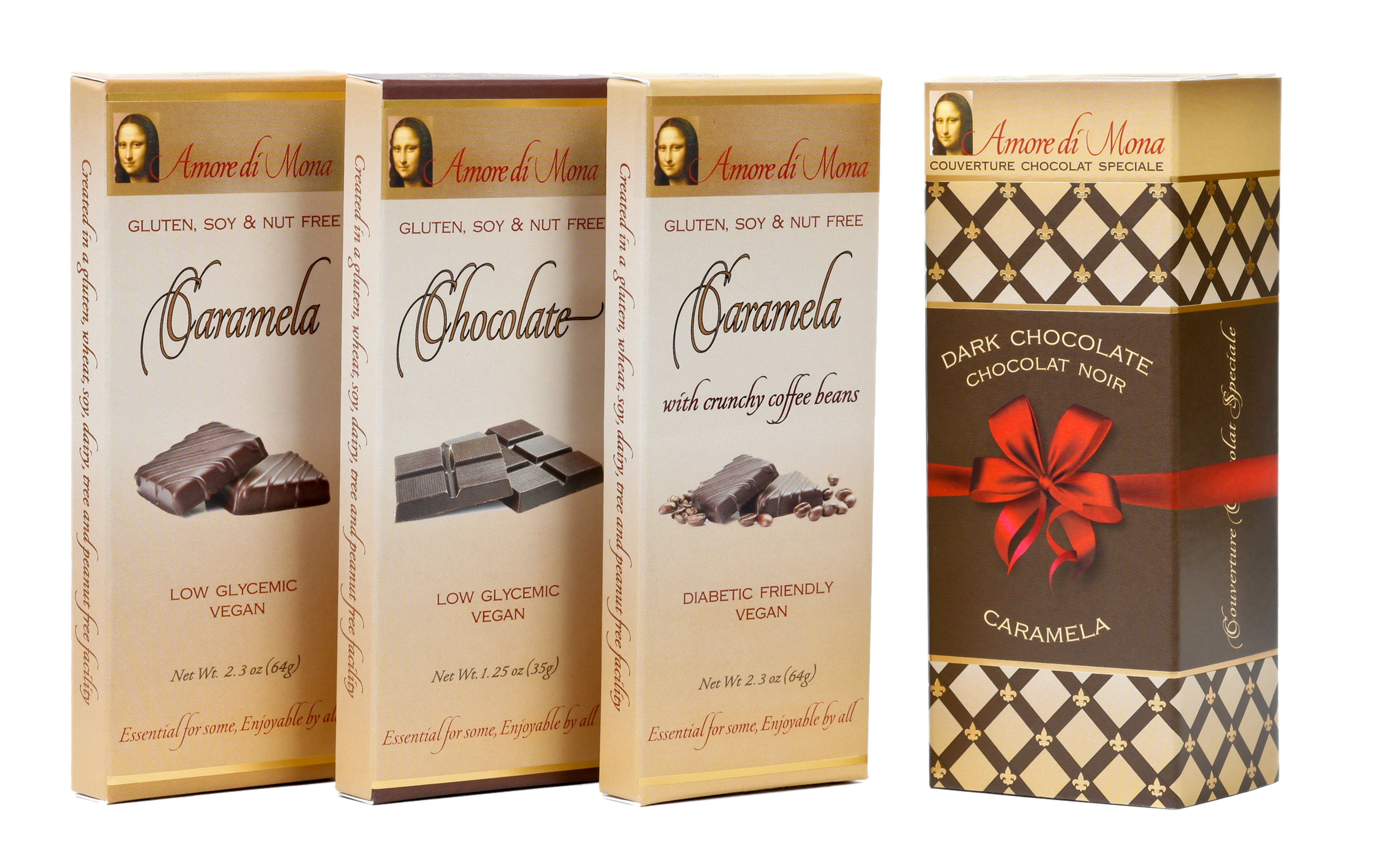 Primo 3 Pack: Chocolate, Caramela, and Caramela with Coffee Beans