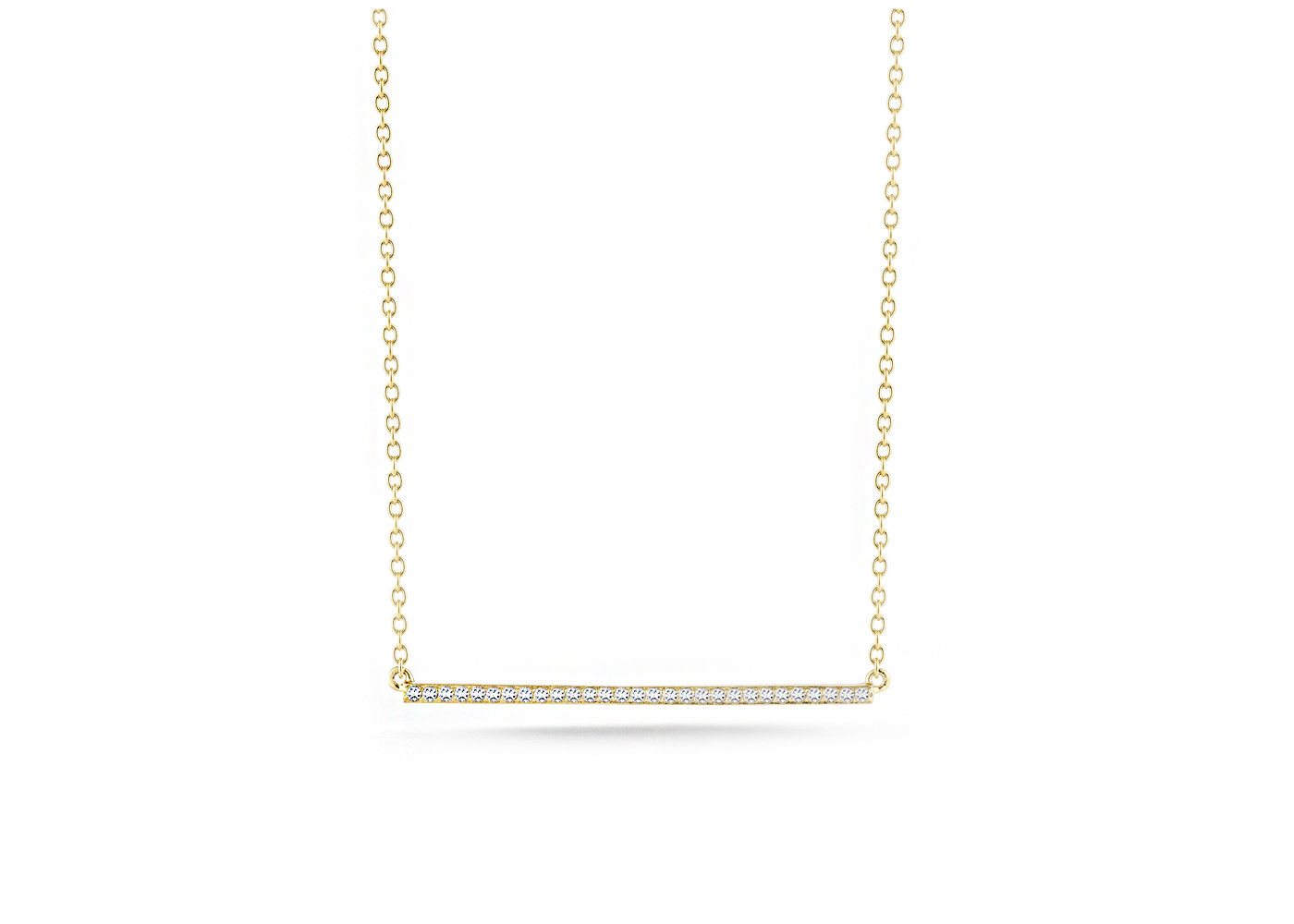 Collar barrita con zirconias oro