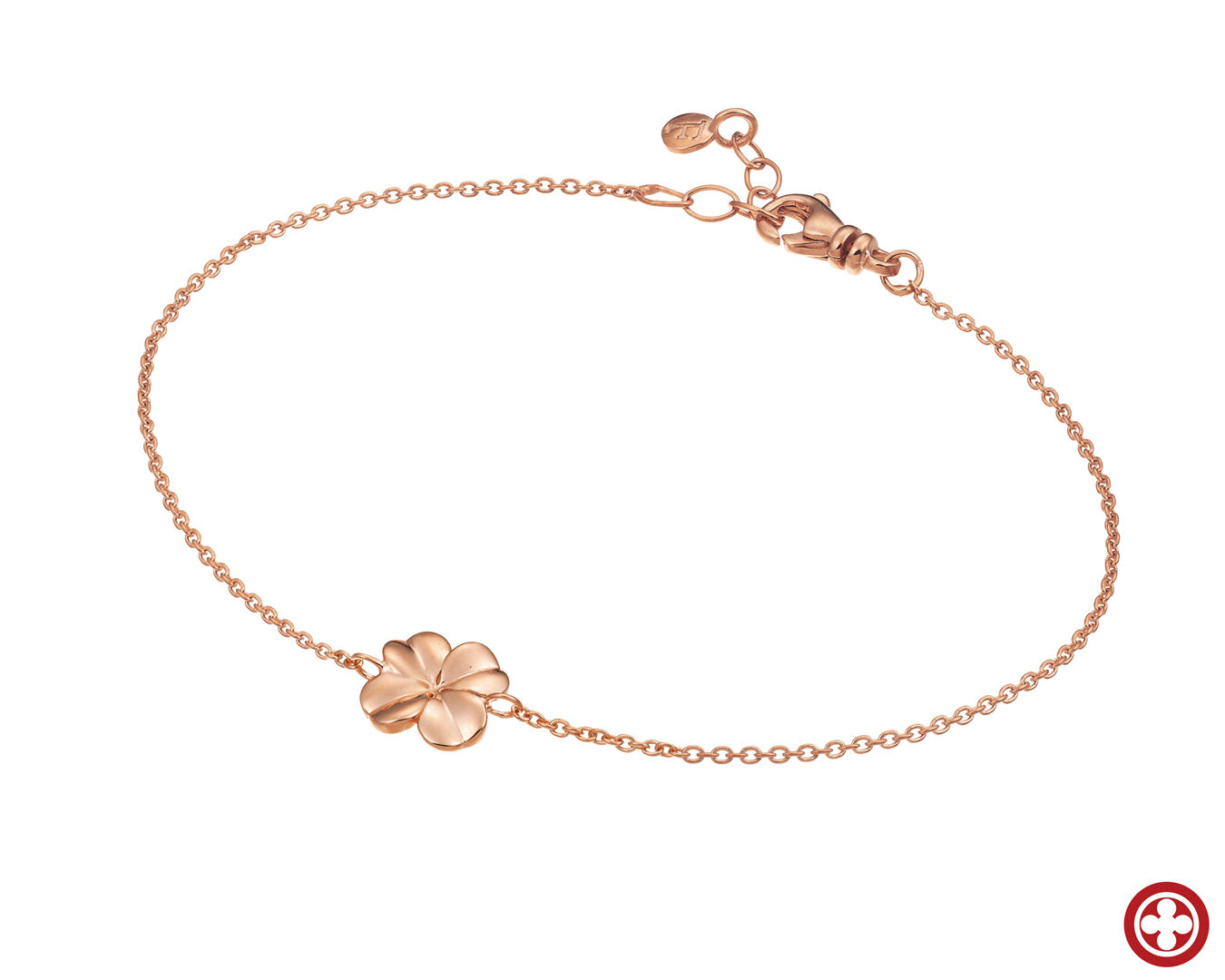 "Fortuna" Rosè Four-Leaf Clover Leaf Bracelet