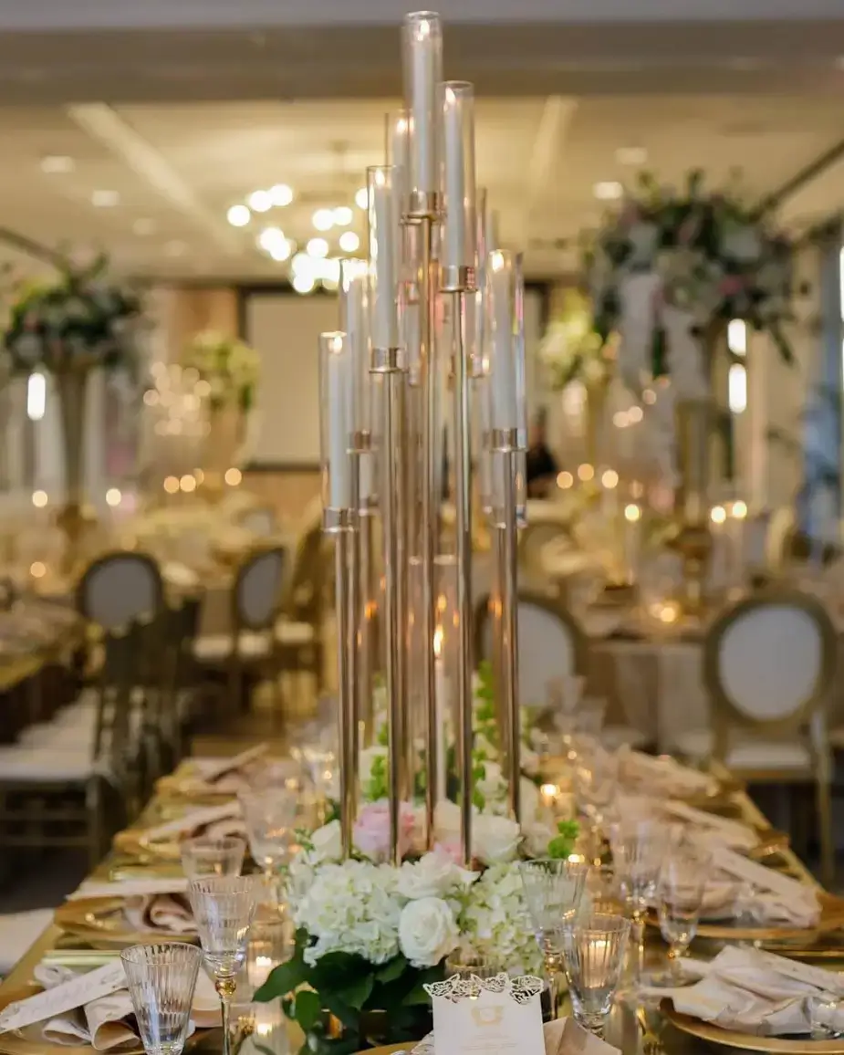 Luxe Wedding Reception Kings Table Setting