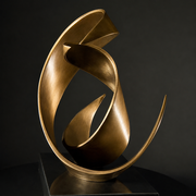 Flow, bronze sculpture, onyx, granite base, abstract art