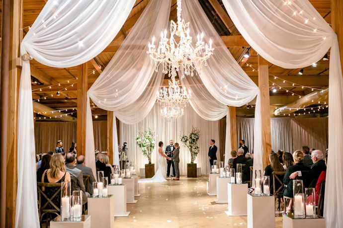 Brides standing at an altar