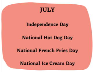 July Holidays