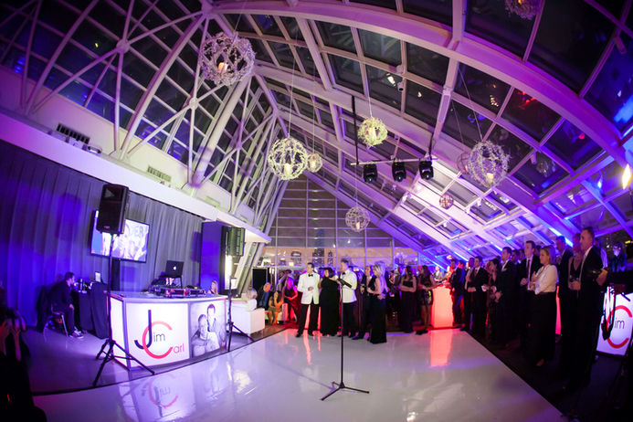 Dance floor and dj at a wedding in Chicago
