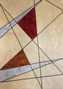 broken plastic, black lines, abstract