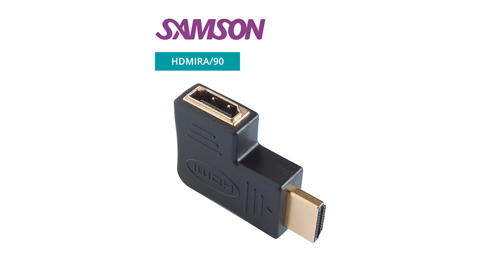 HDMI plug / socket adaptor (gold) - 90 Degrees