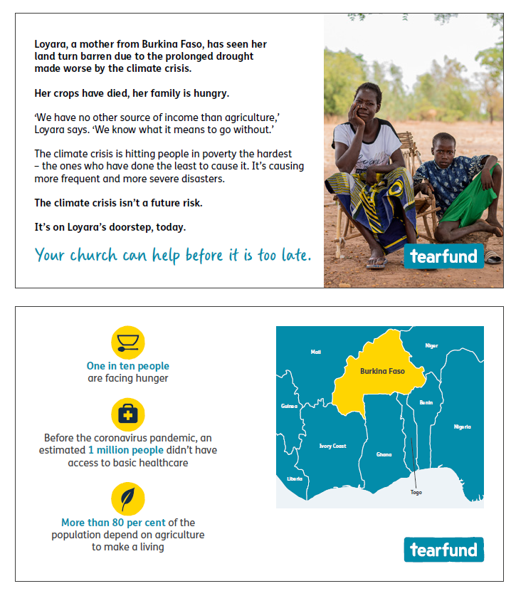 Loyara, a mother from Burkina Faso land barren so suffering from climate crisis