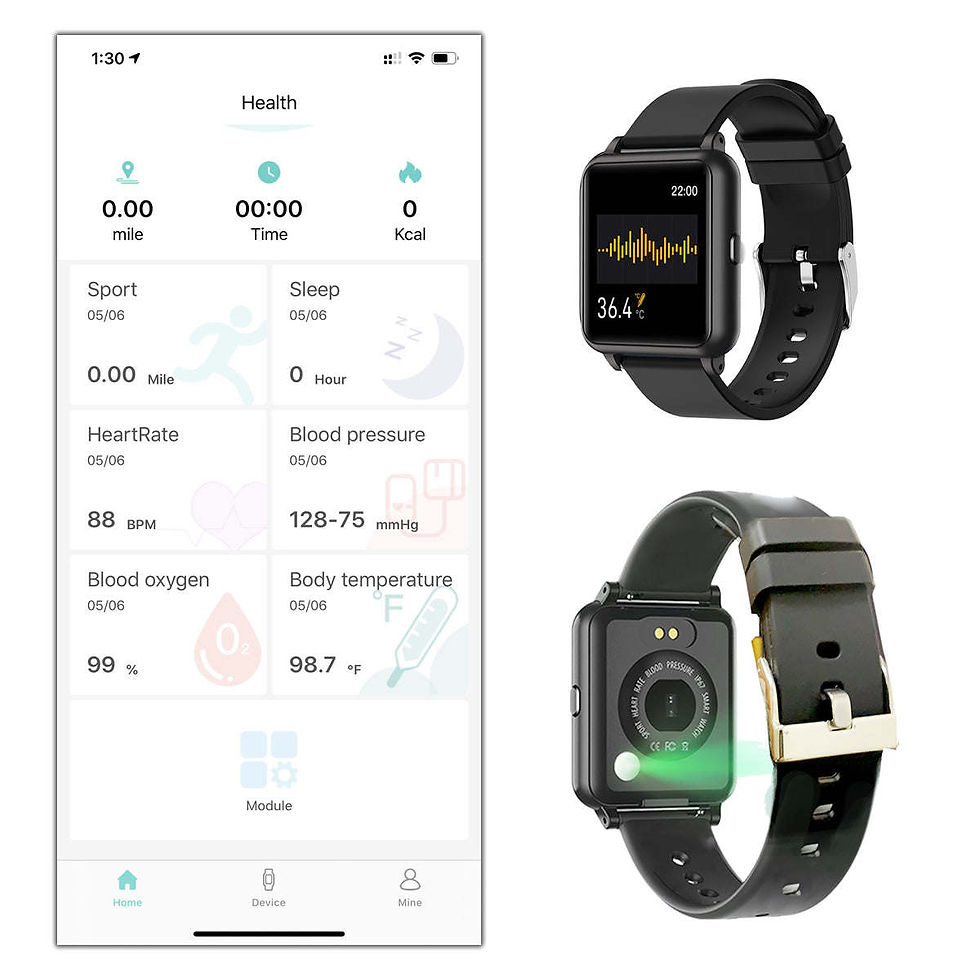 Thumbnail: OXITEMP Smart Watch With Live Oximeter; Thermometer And Pulse Monitor With Activ