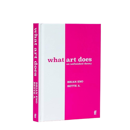 Hot pink book called What Art Does