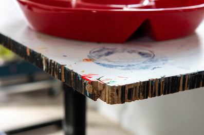 Table edge cut by jigsaw