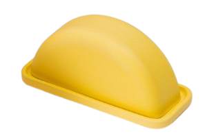 Yellow dome butter dish