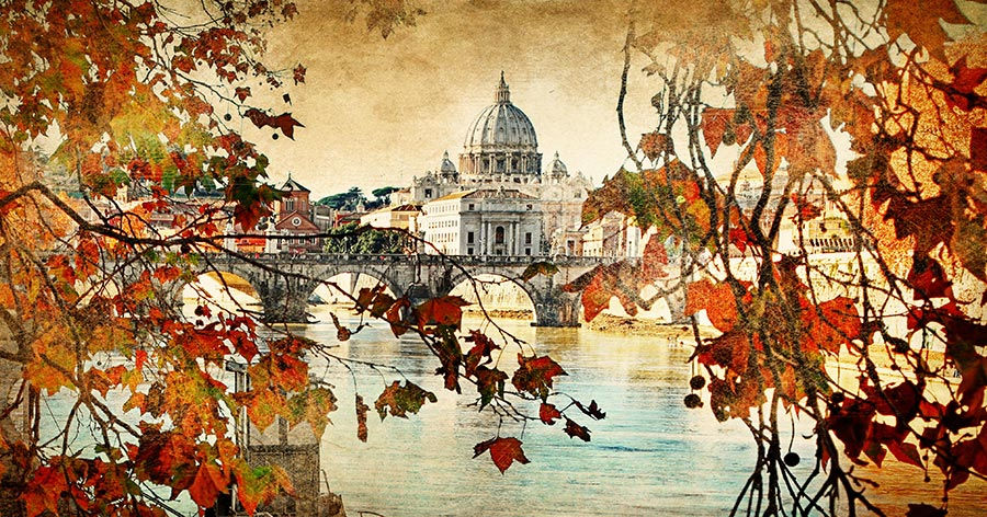 Vintage Manzara Duvar Kağıdı | Cafe Duvar Kağıdı Modelleri