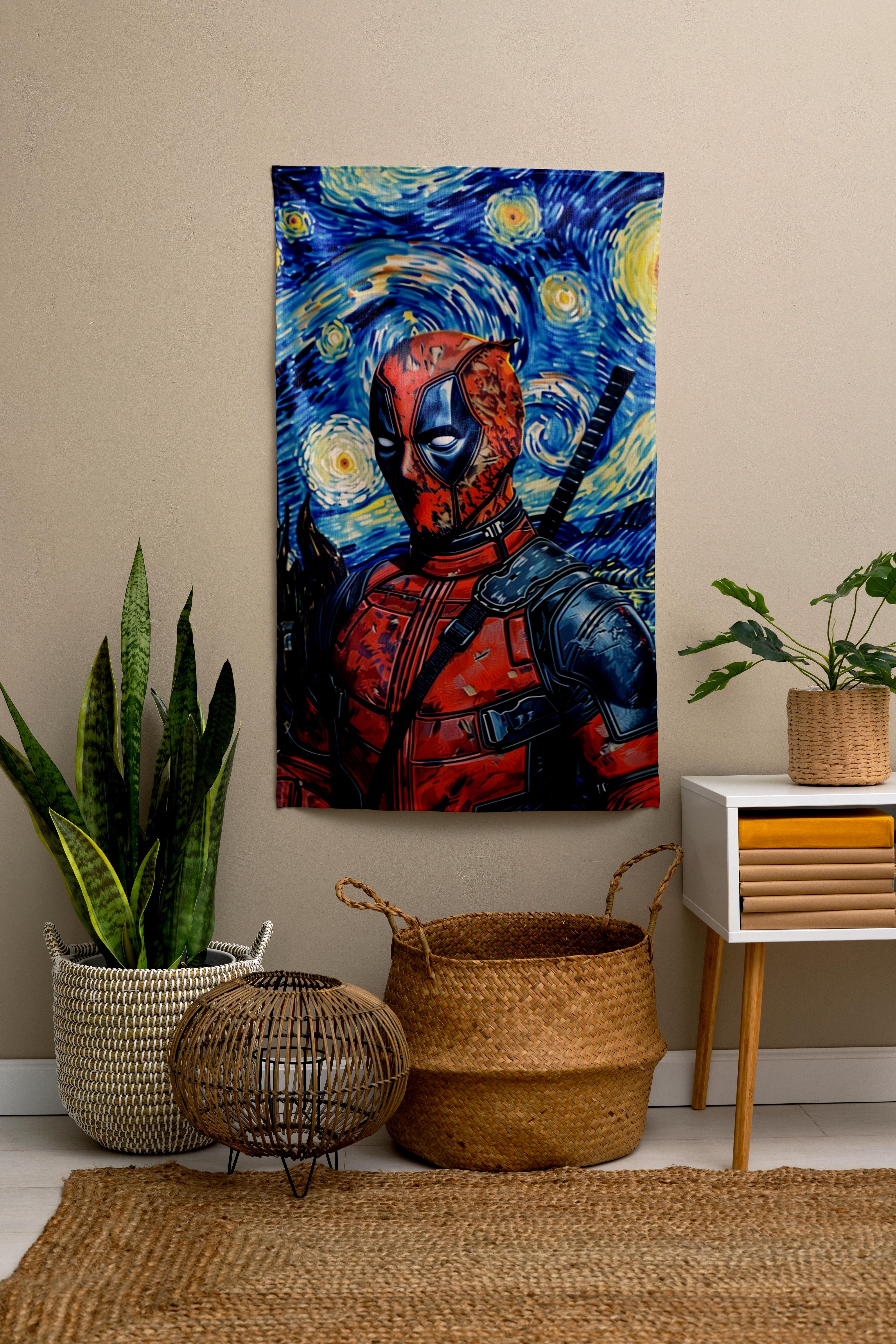 Deadpool Starry Night Duvar Örtüsü