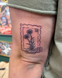 fine line flower stamp