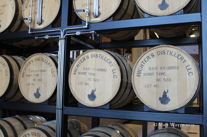 Michter's spirits aging in oak barrels. 
