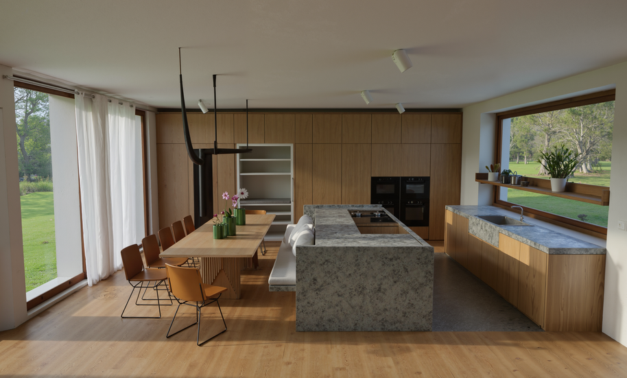 Interior architect project in Belgrade showing modern workspace and residential interior with premium European furniture by Zios Studio