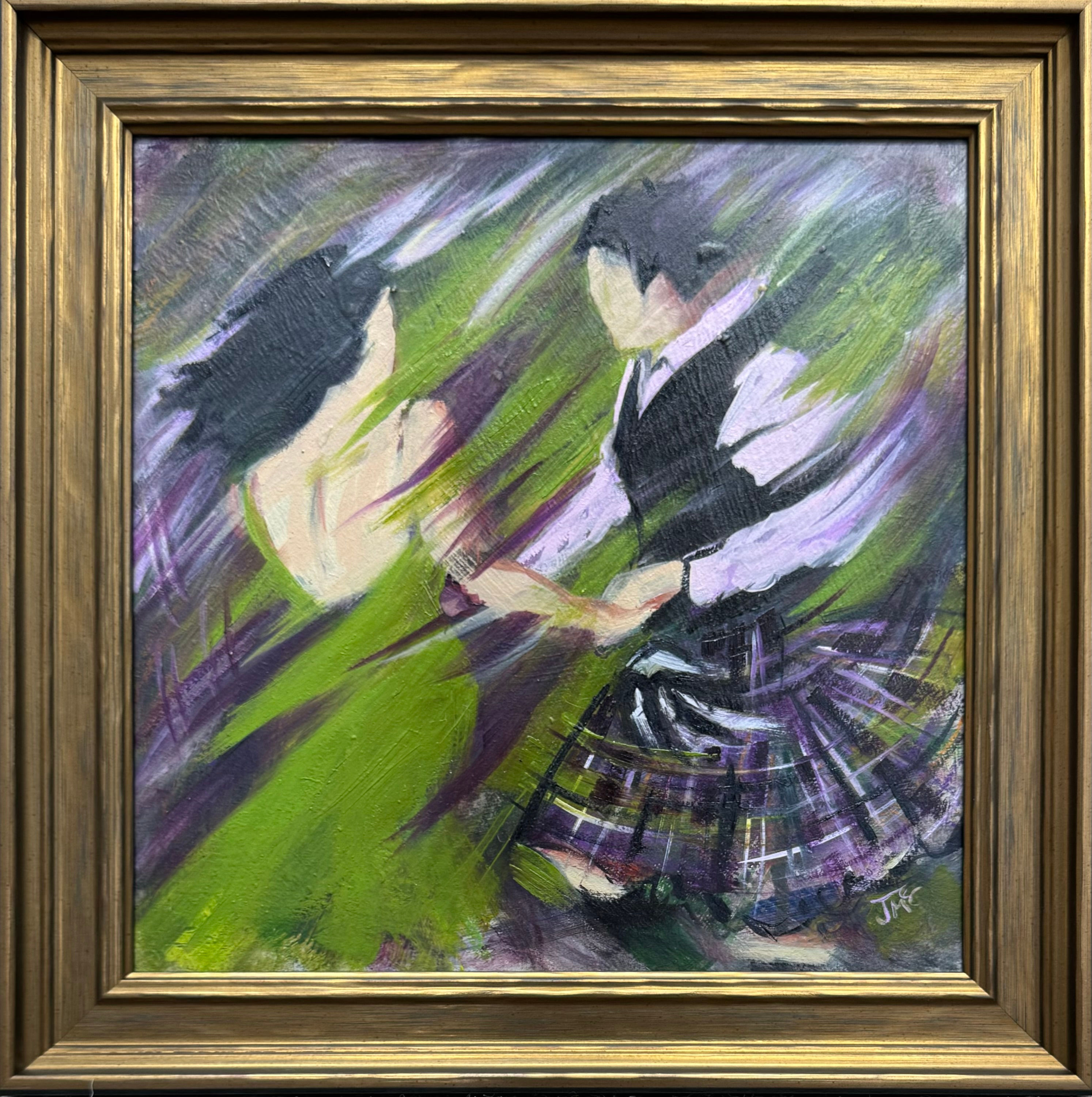 "Dashin' Through" by Janet McCrorie Framed Mixed Media Painting