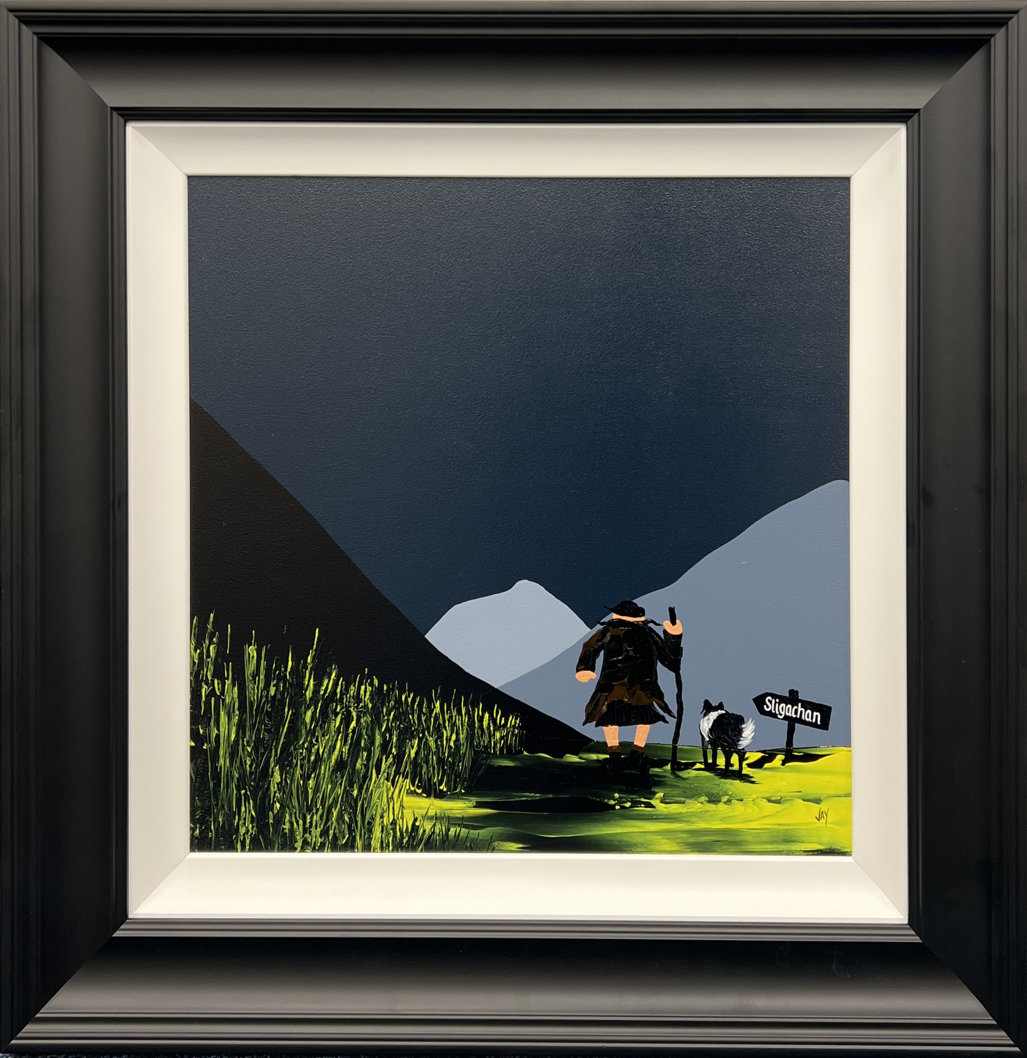 "A Dander With Donnie & Floss" by Jay Nottingham Framed Acrylic Painting