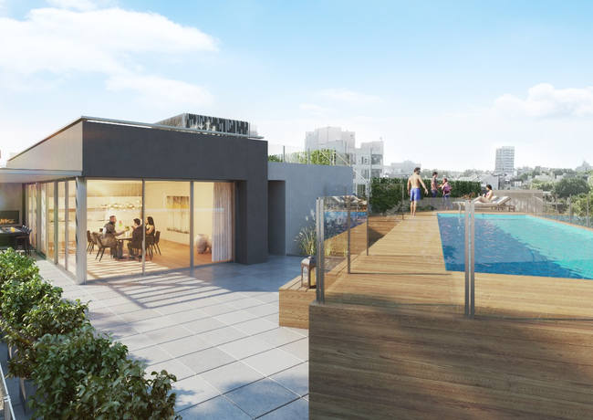 Terraza y piscina